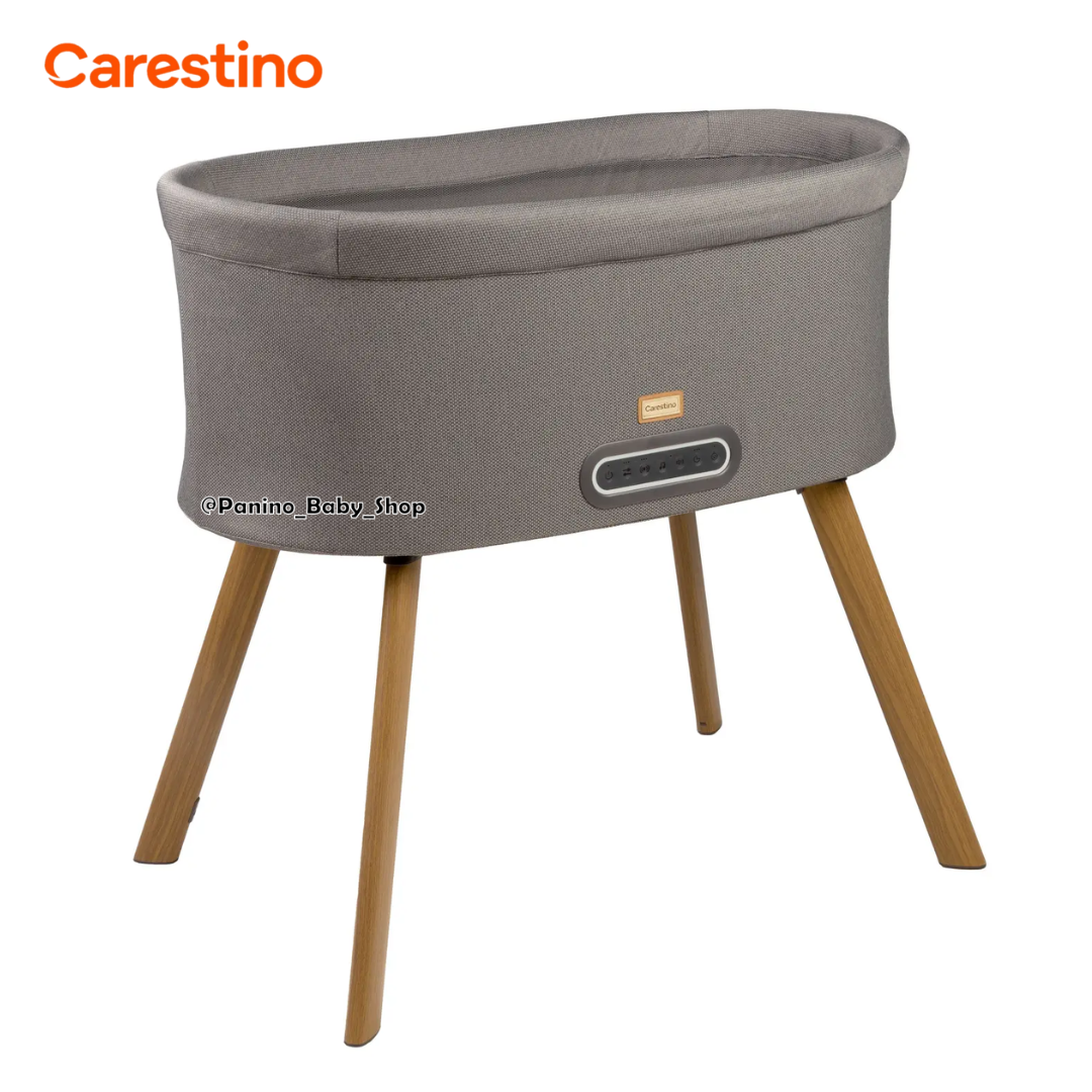 CUNA MOISÉS MECEDOR ELECTRÓNICO MUSICAL -BURDEOS- GRIS - 1