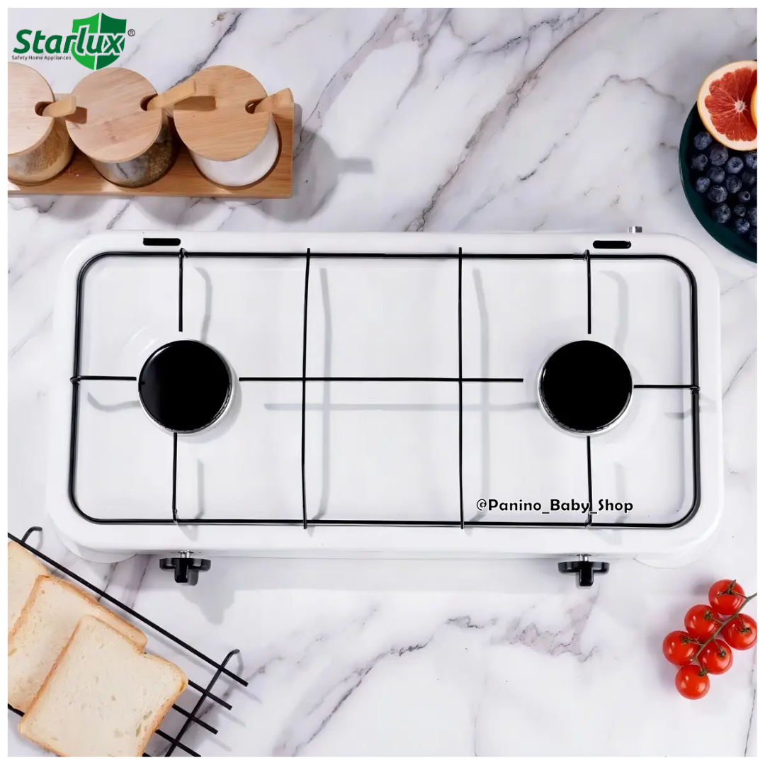 COCINA A GAS CON TAPA 2 HORNILLAS -NOVA- BLANCO - 3
