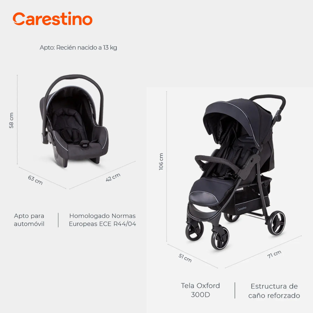 COCHE CUNA TRAVEL SYSTEM CARESTINO -CITY TRAVEL V3- VISÓN - 7