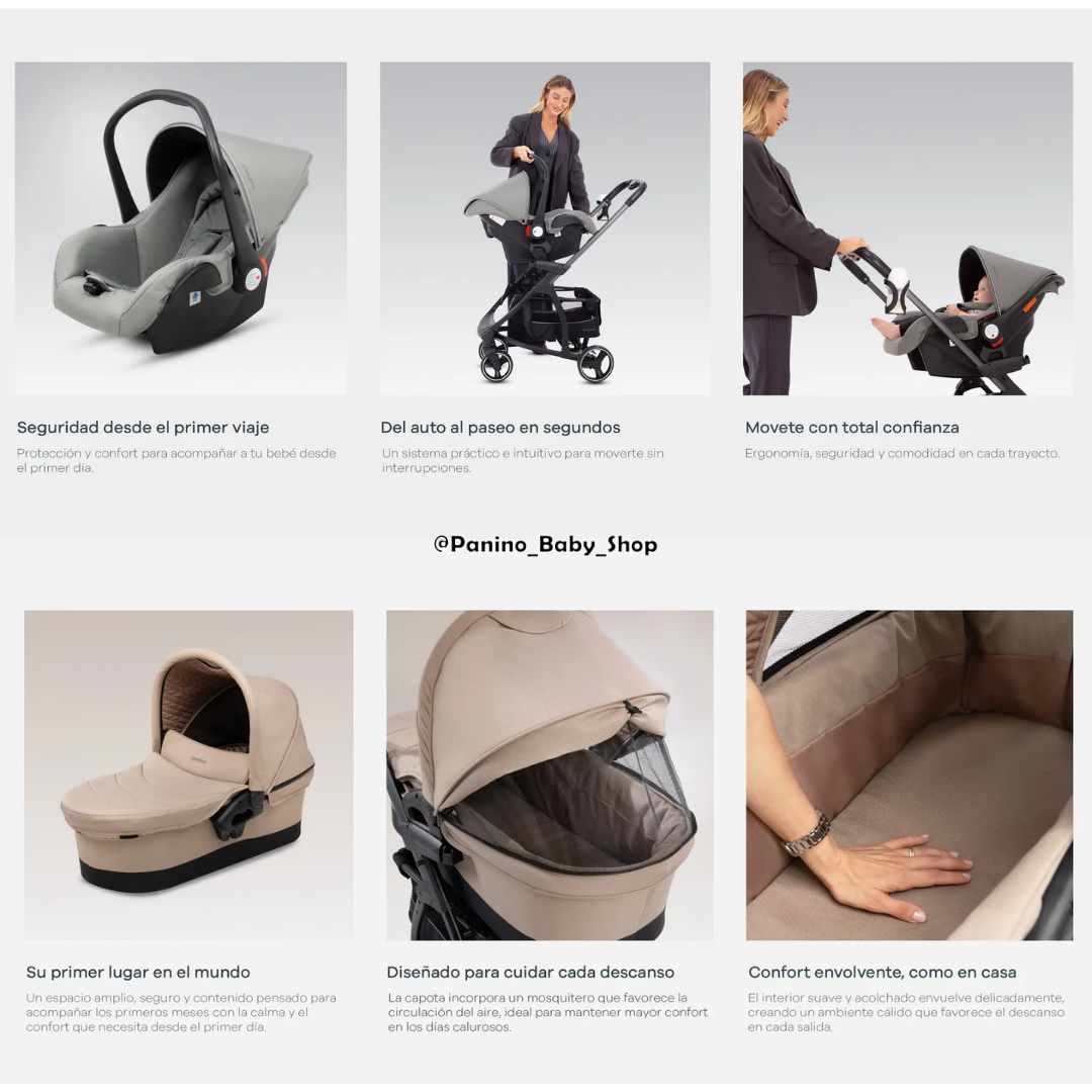 COCHE CUNA TRAVEL SYSTEM PREMIUM 3EN1 -LONDON V2- TAUPE - 6