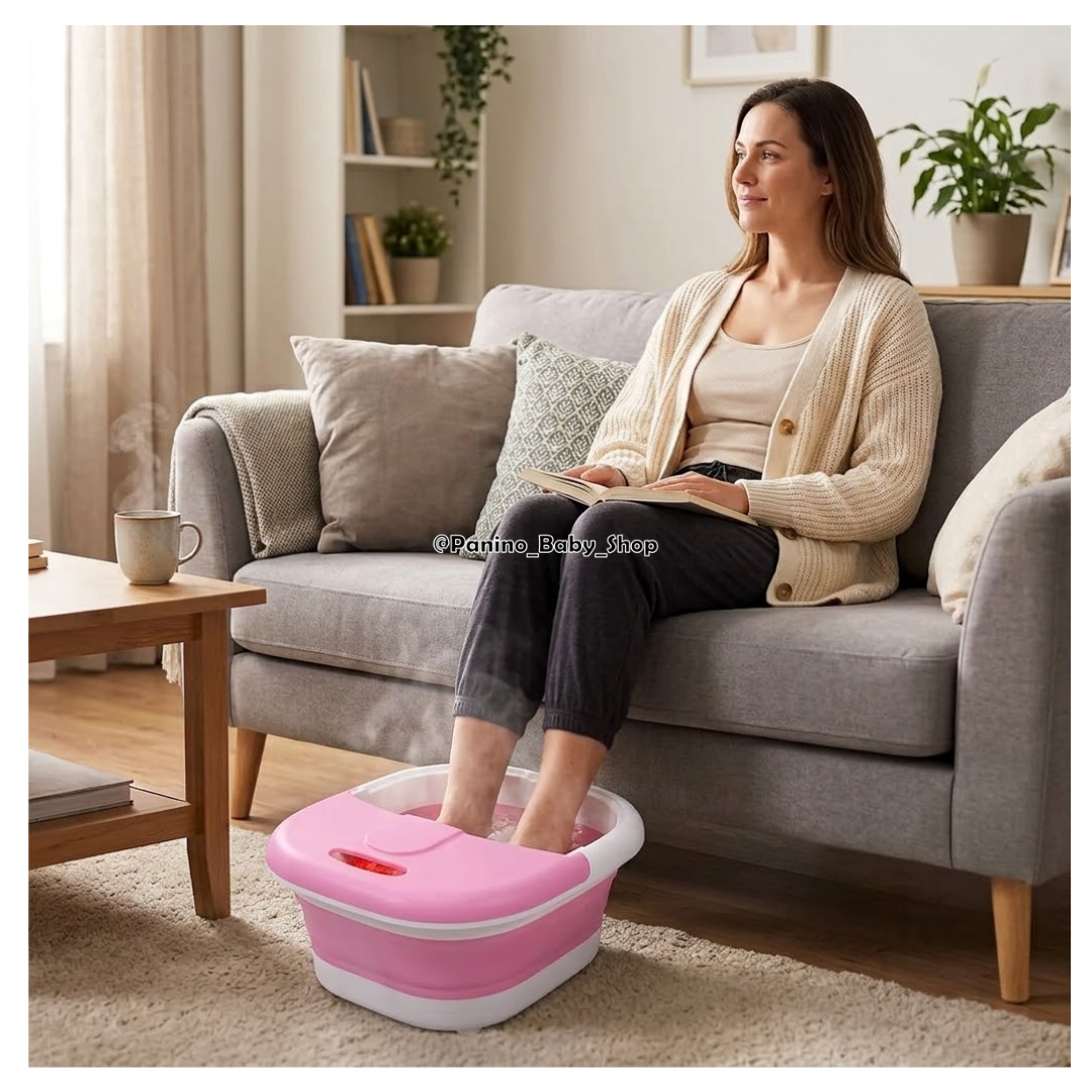 TINA HIDROMASAJEADORA PLEGABLE PARA PIES -AQUA- ROSADO - 2