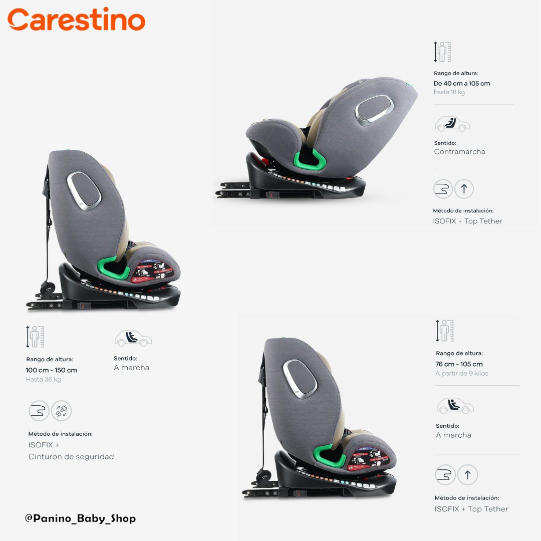 SILLA DE AUTO CON ISOFIX I-SIZE 40-150CM -HAMBURGO- NEGRO - 7
