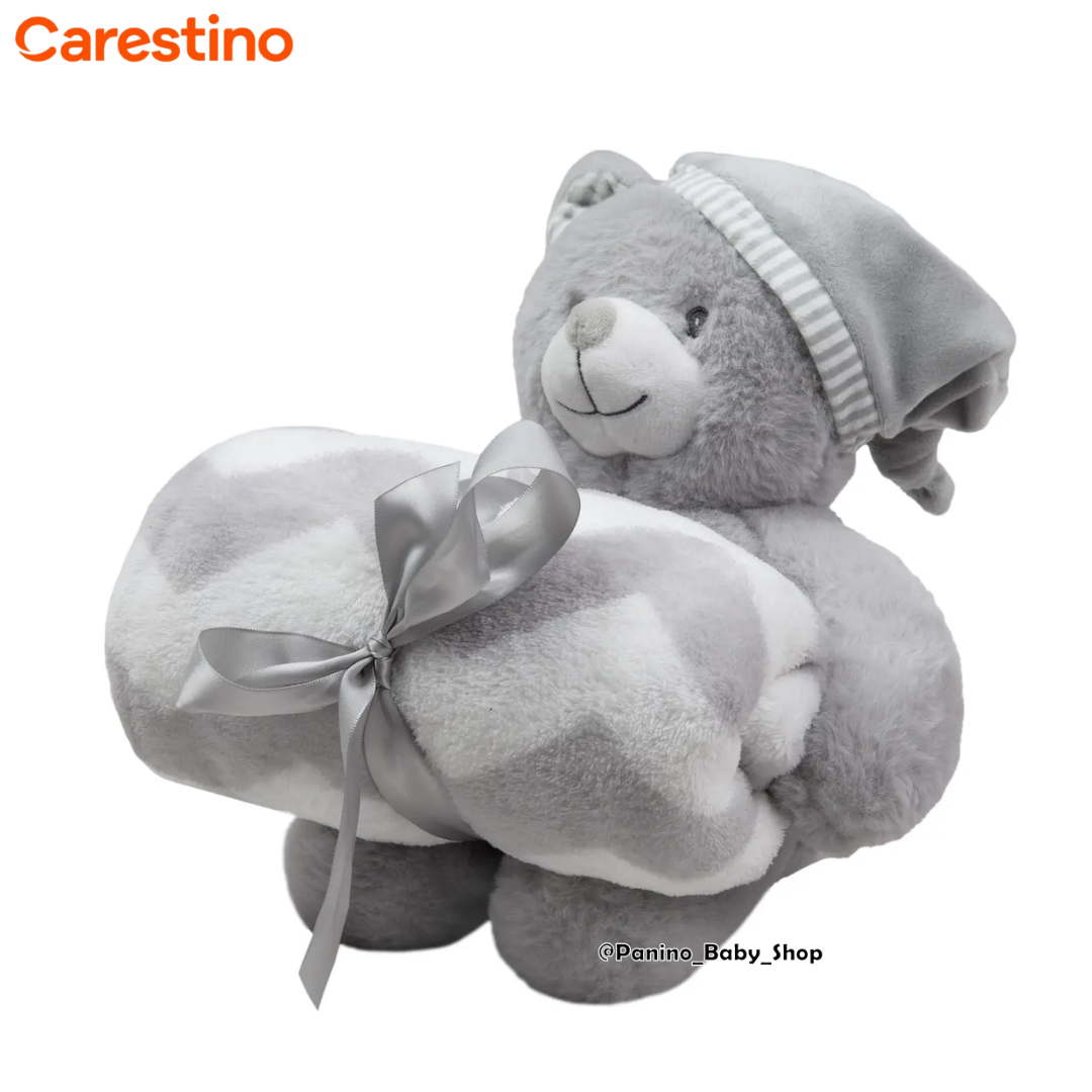 MANTA CON PELUCHE DE APEGO -MANTA- OSO GRIS - 1
