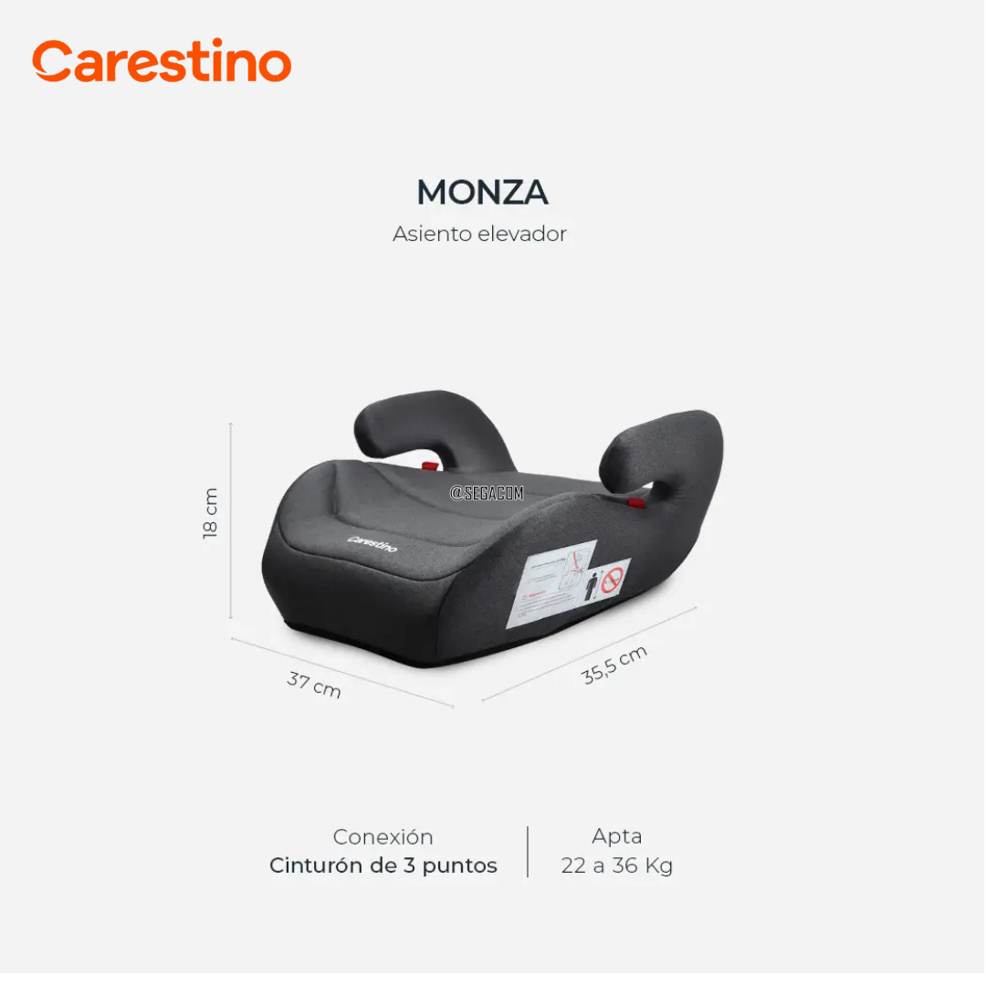 SILLA DE AUTO BOOSTER CERTIFICADA -MONZA- NEGRO - 7