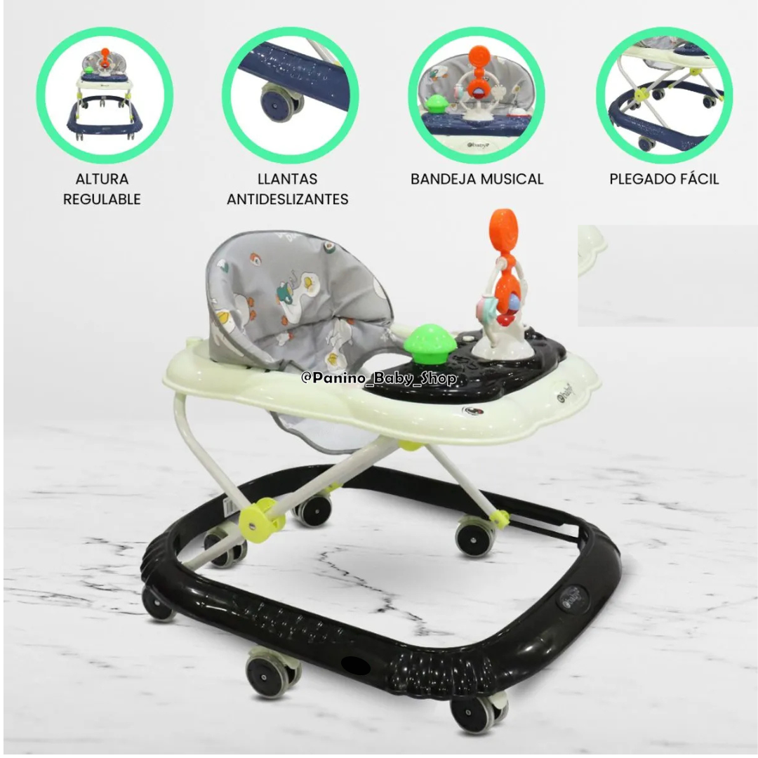 ANDADOR CON BANDEJA INTERACTIVA PARA BEBÉS -CRISTAL- NEGRO - 4