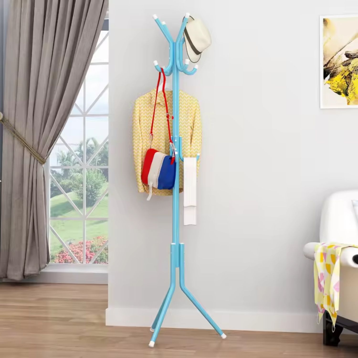 PERCHERO PEDESTAL COLGADOR AZUL - 2
