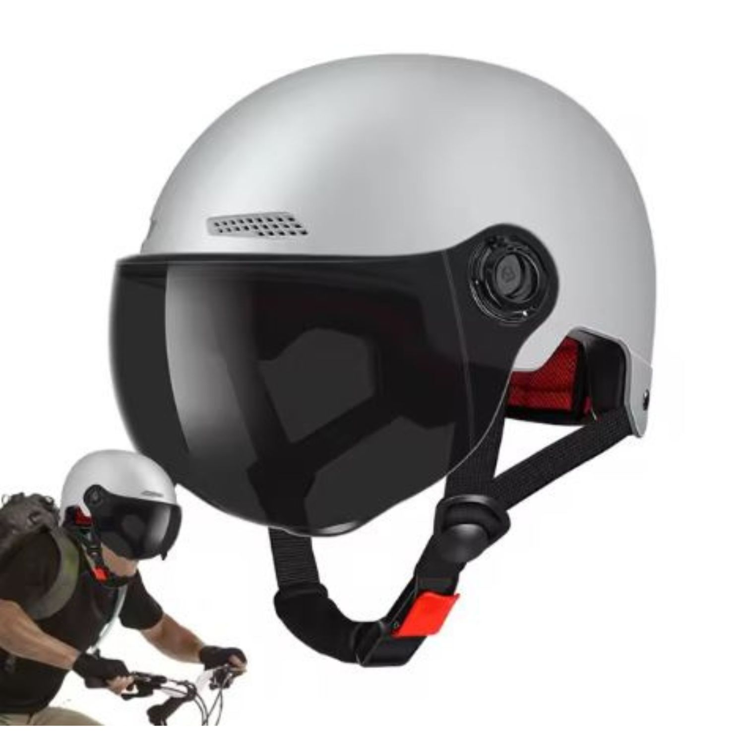 CASCO CICLISMO PROTECCION CON VISERA - 1