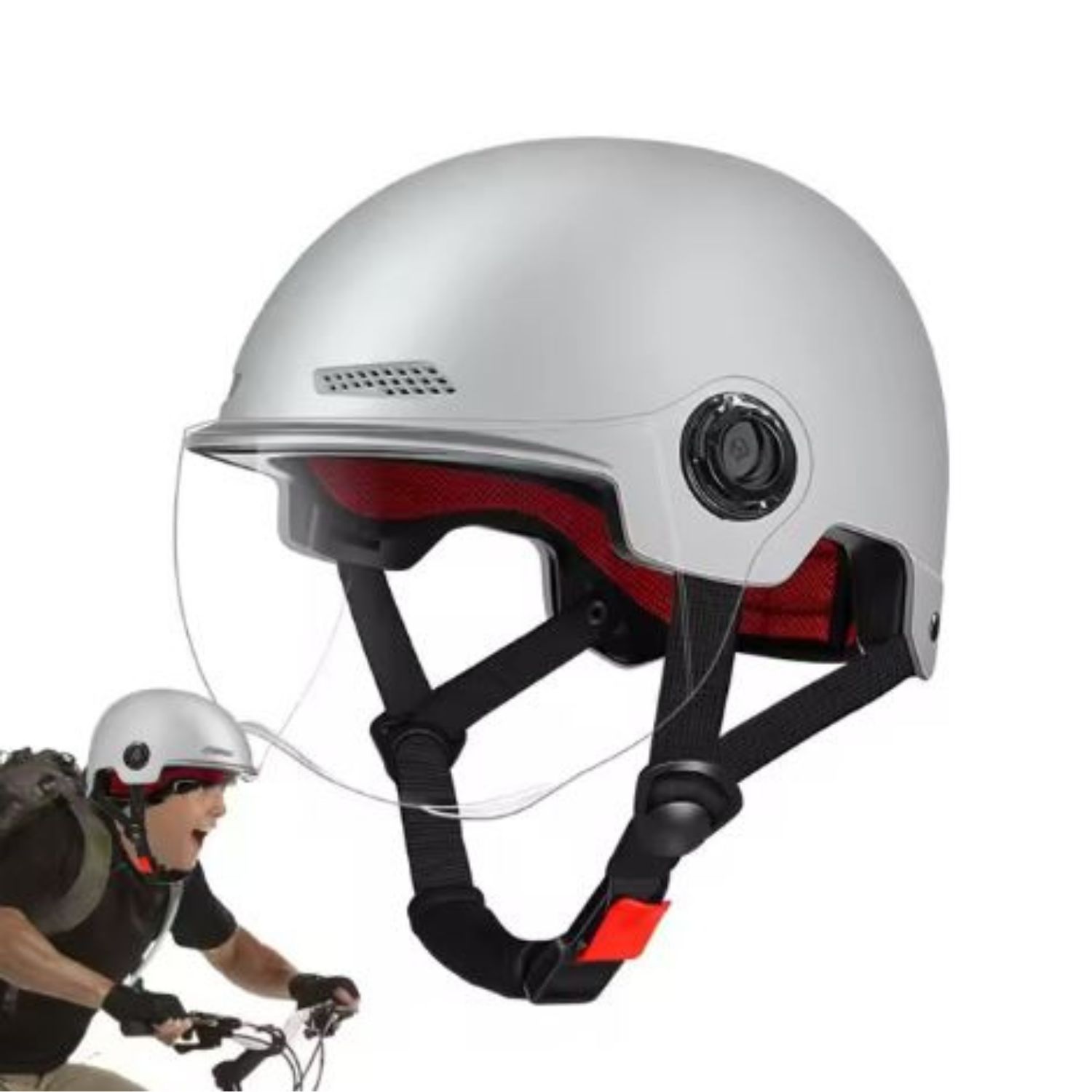 CASCO CICLISMO PROTECCION CON VISERA - 3