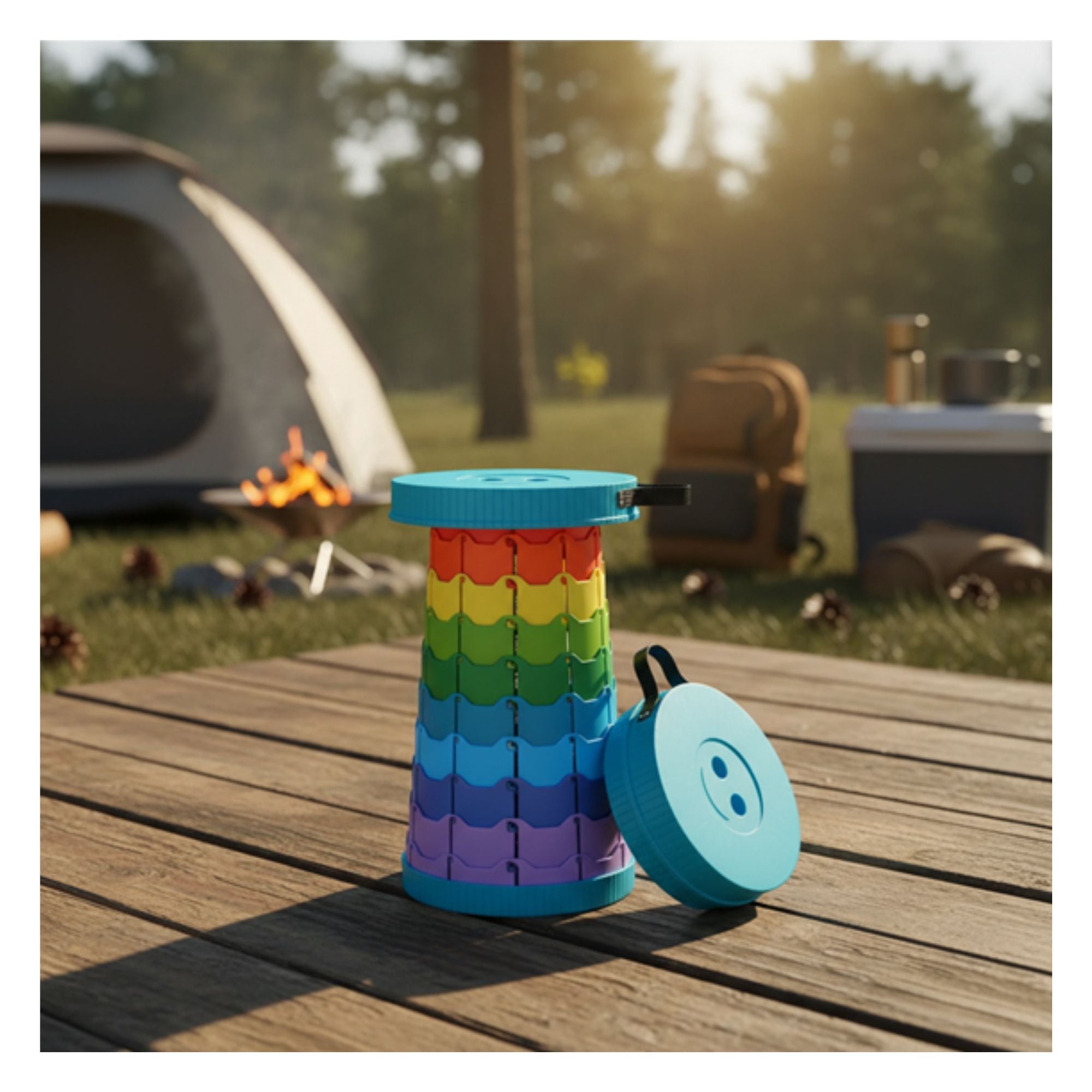 BANCO PLEGABLE CAMPING MULTICOLOR - 3