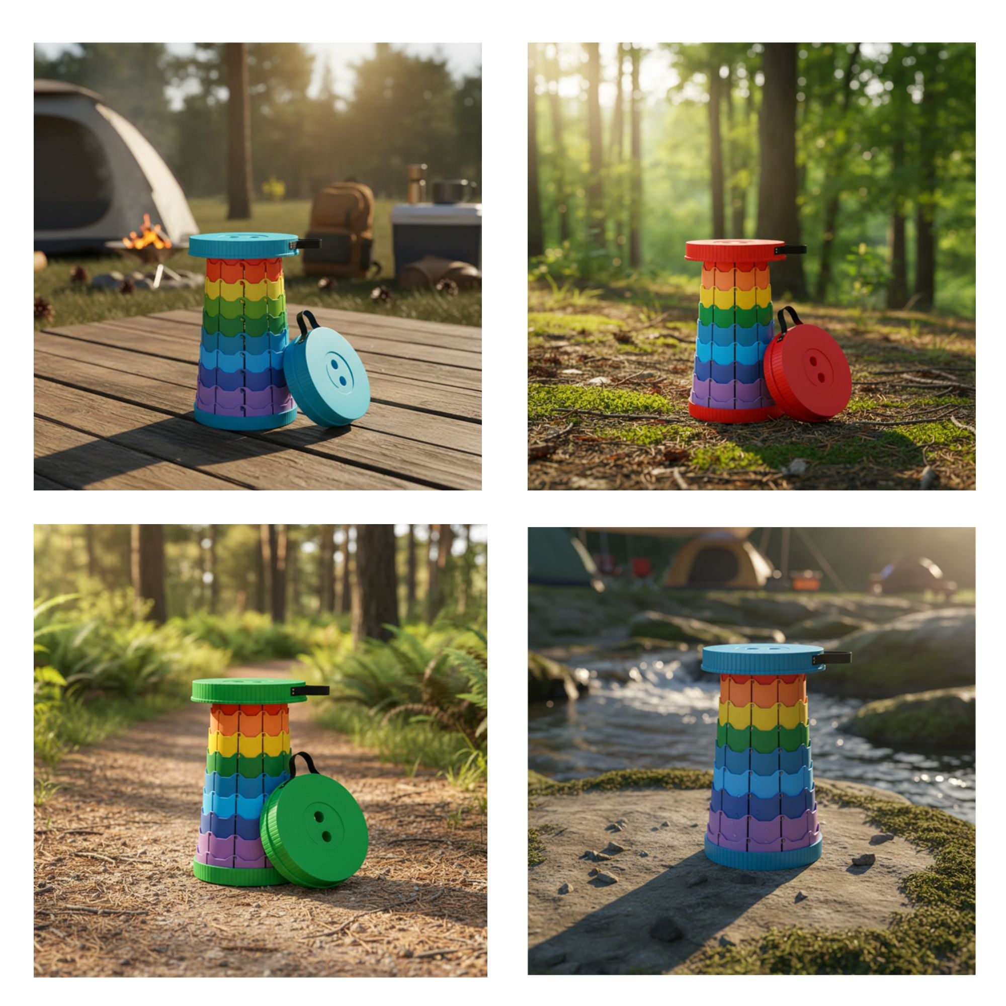 BANCO PLEGABLE MULTICOLOR SET 3 UNDS - 2
