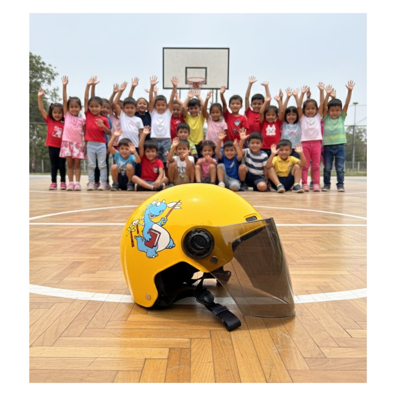 CASCO INFANTIL PARA DEPORTES DRACON AMARILLO - 1