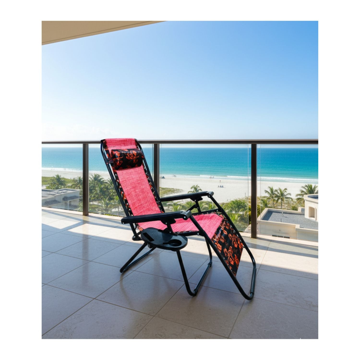 SILLA REPOSERA PLEGABLE ROSAS - 1