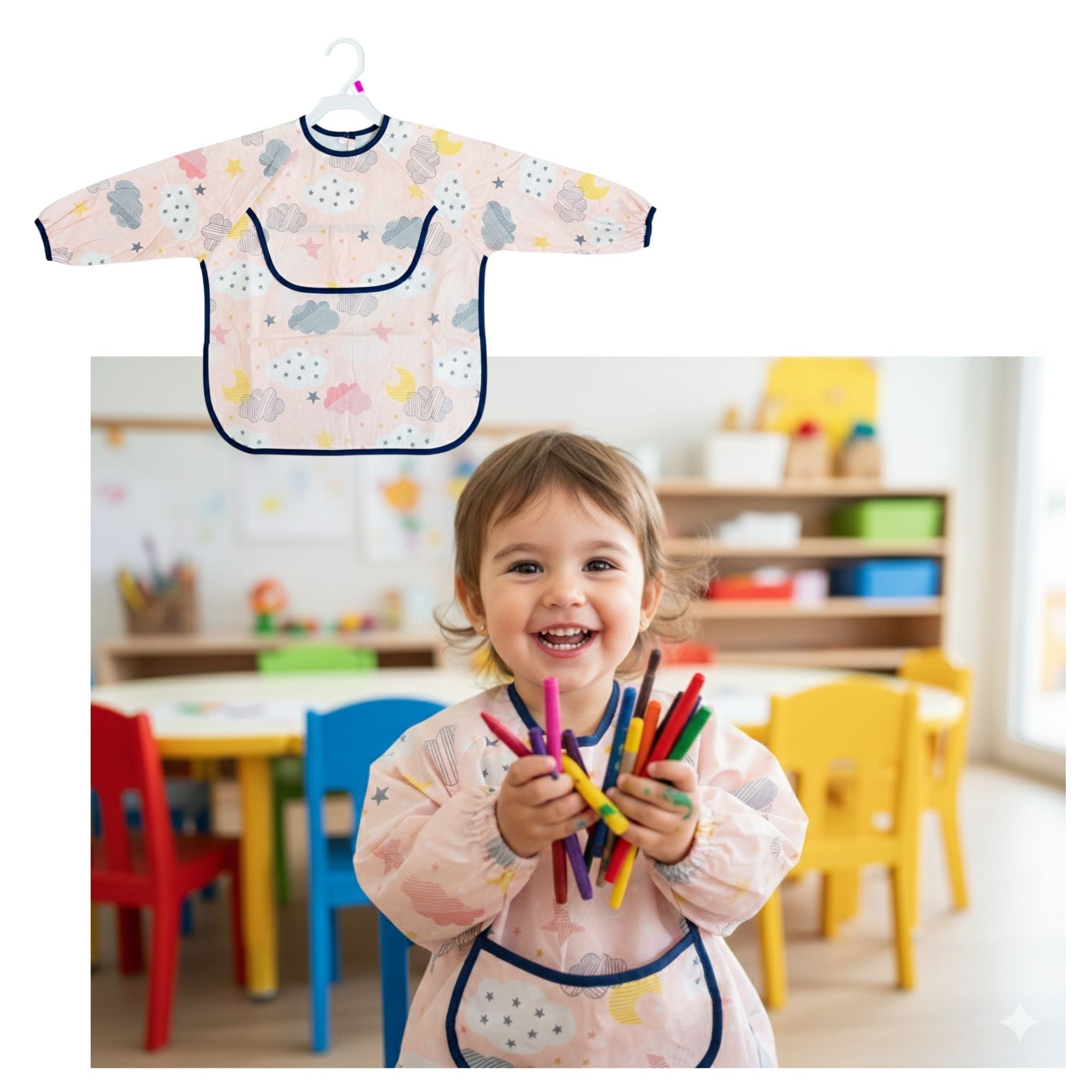 MANDIL INFANTIL CIELOR CON MANGAS PACK X 2 UNDS - 2