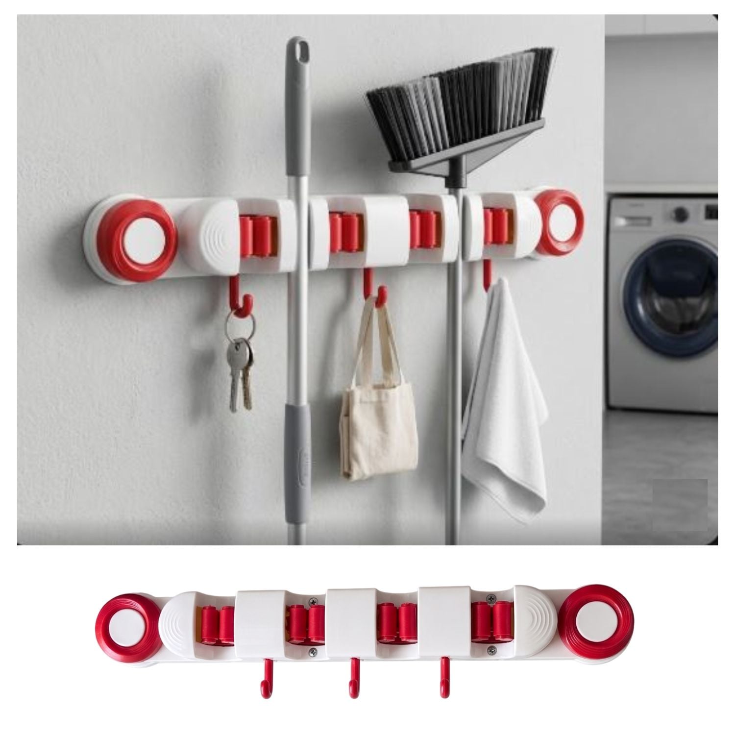 COLGADOR ESCOBAS 4 EN 1 SET 2 UNDS - 1
