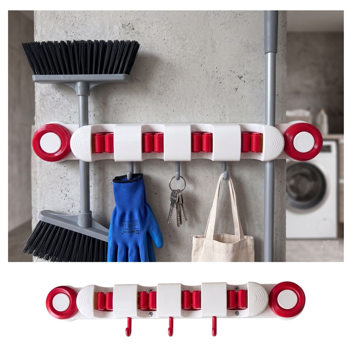 COLGADOR ESCOBAS 4 EN 1 SET 2 UNDS - 4