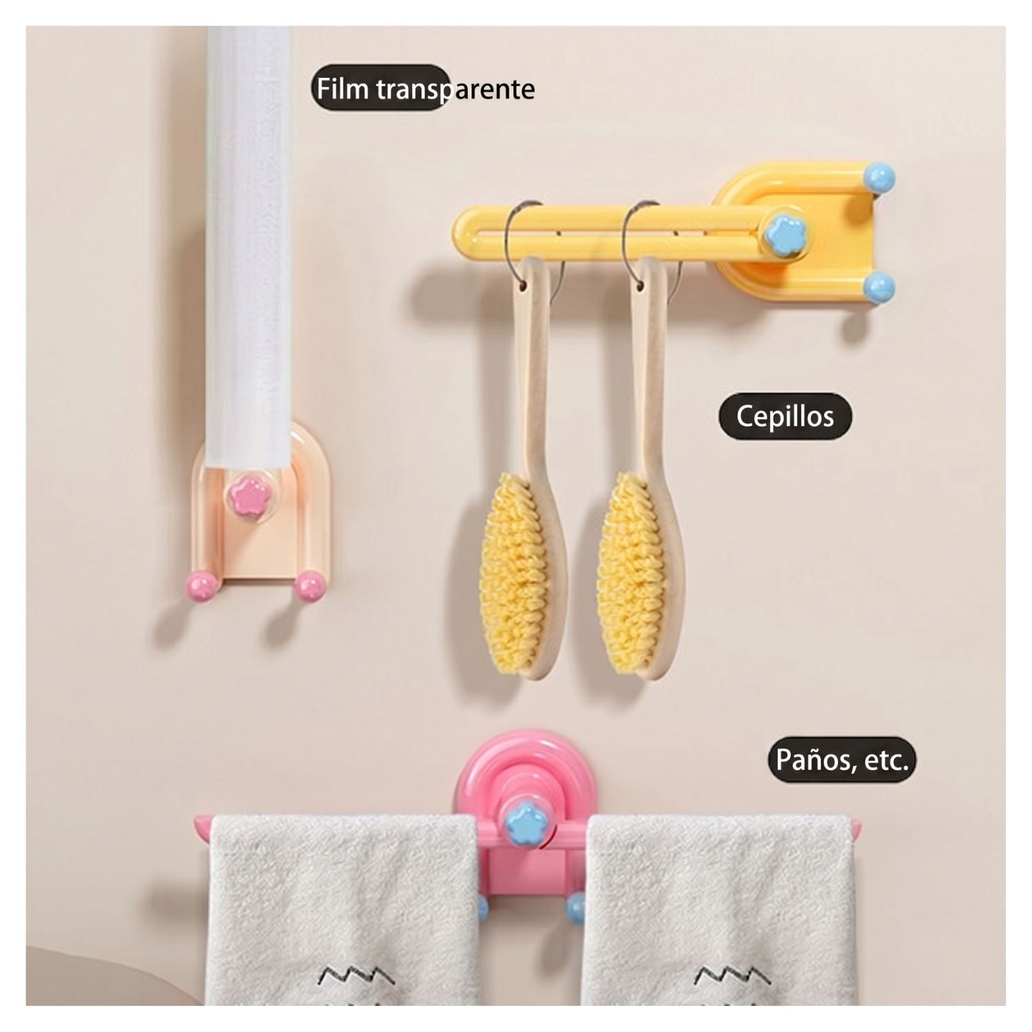 COLGADOR PLEGABLE CON 2 GANCHOS SET 3 UNDS B3 - 6