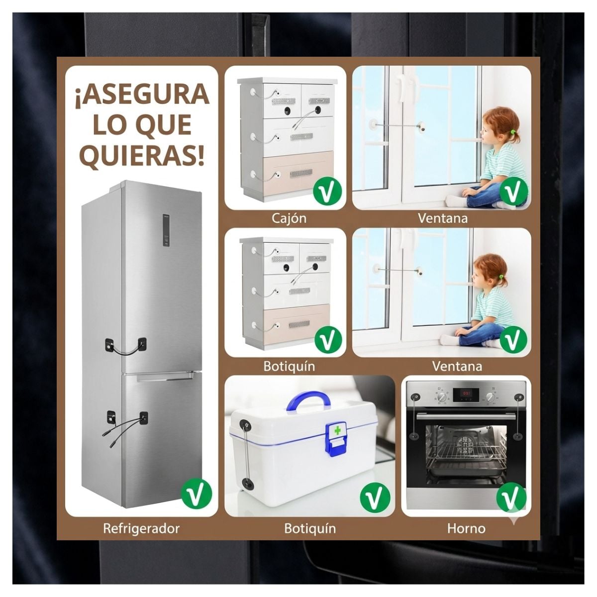 CERRADURA DE SEGURIDAD INFANTIL PARA MUEBLES SET 2 UNDS - 7