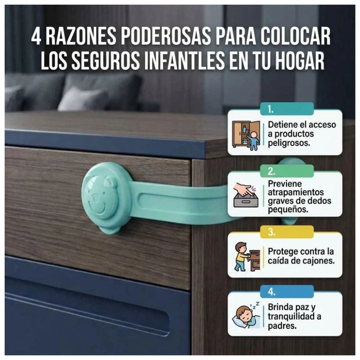SEGURO CAJON Y PUERTA INFANTIL PACK X 8 UNDS - 4