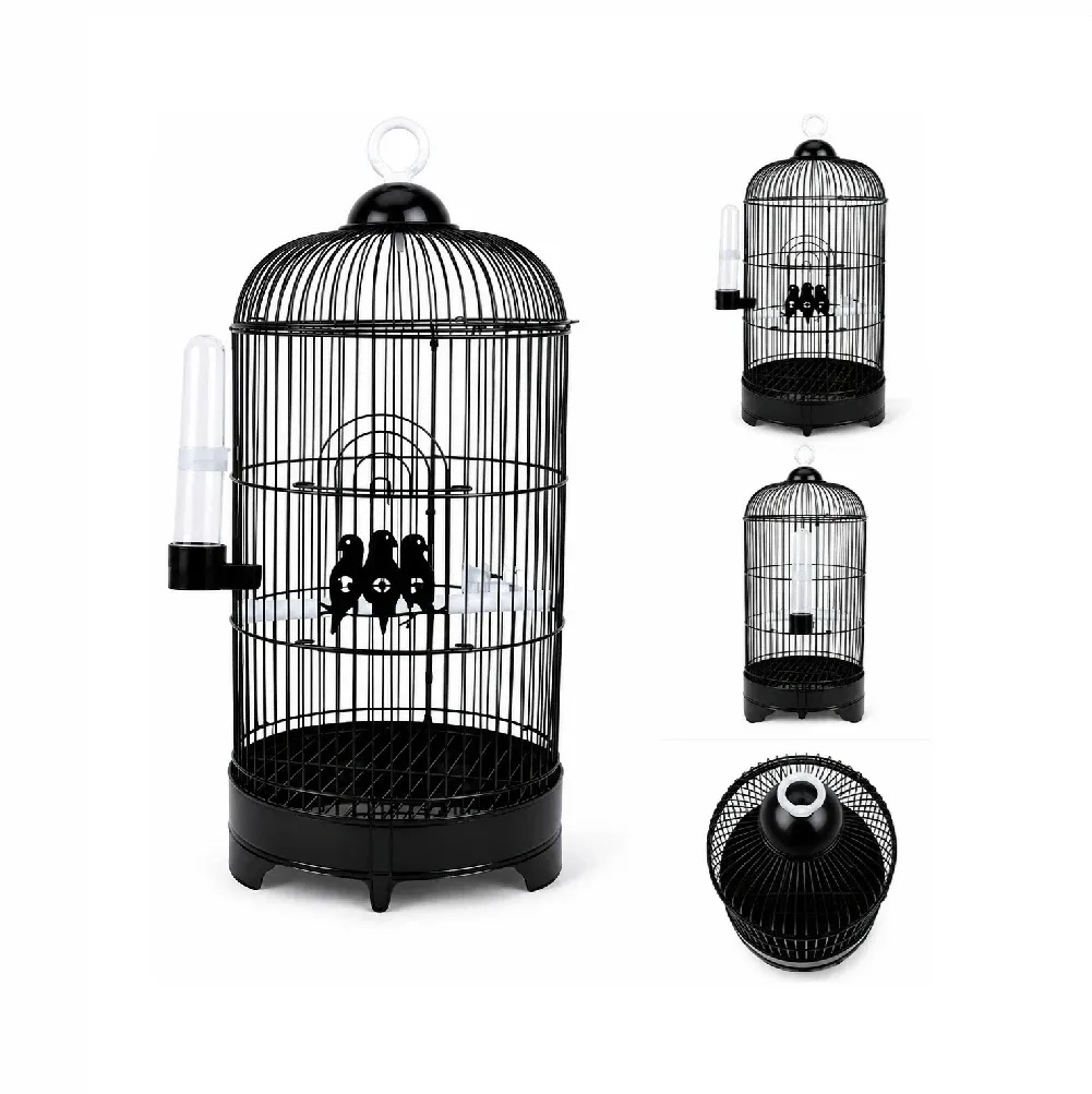 JAULA METÁLICA PREMIUM PARA AVES COLOR NEGRO - 1