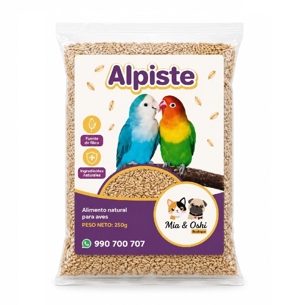 ALIMENTO COMPLEMENTARIO PARA AVES ALPISTE SELECCIONADO X 250 GRAMOS - 1