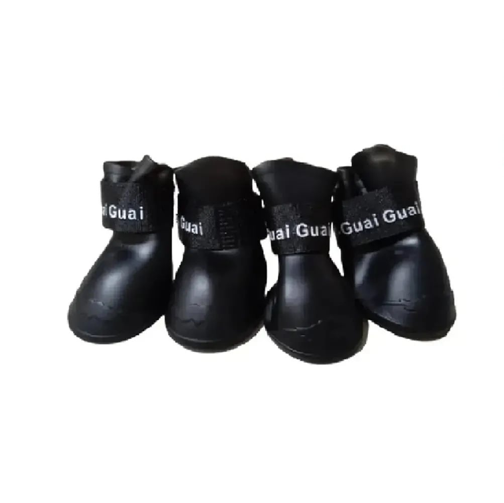 ZAPATOS DE SILICONA ANTIDESLIZANTE PARA PERROS COLOR NEGRO TALLA S - 1