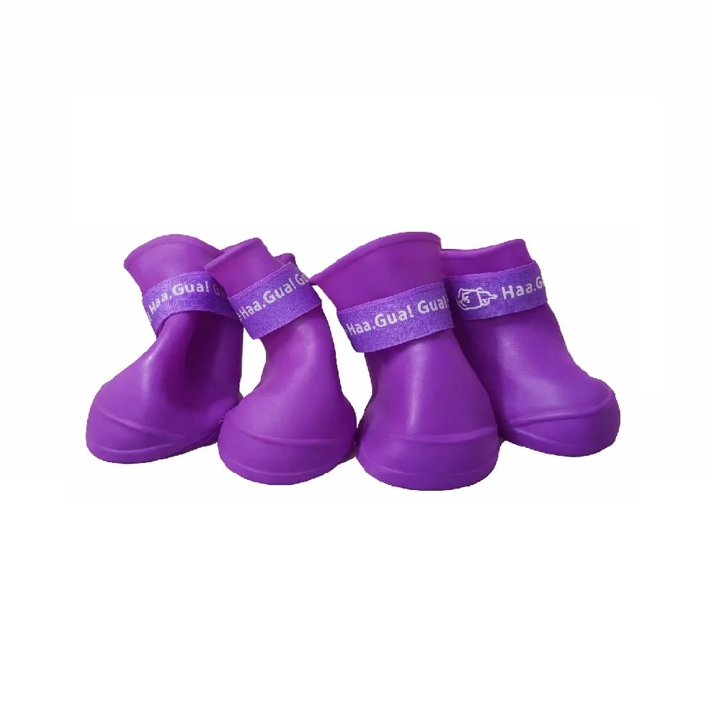 ZAPATOS DE SILICONA ANTIDESLIZANTES PARA PERROS COLOR MORADO TALLA S - 1