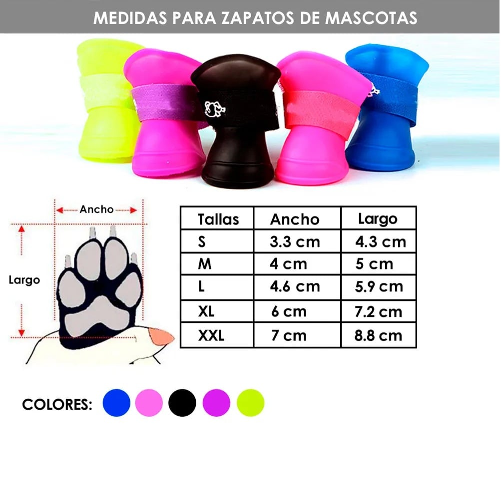 ZAPATOS DE SILICONA ANTIDESLIZANTES PARA PERROS COLOR MORADO TALLA S - 2