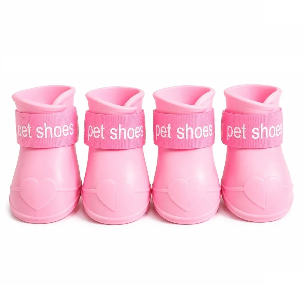 ZAPATOS DE SILICONA ANTIDESLIZANTES PARA PERROS COLOR ROSADO PASTEL TALLA L - 1