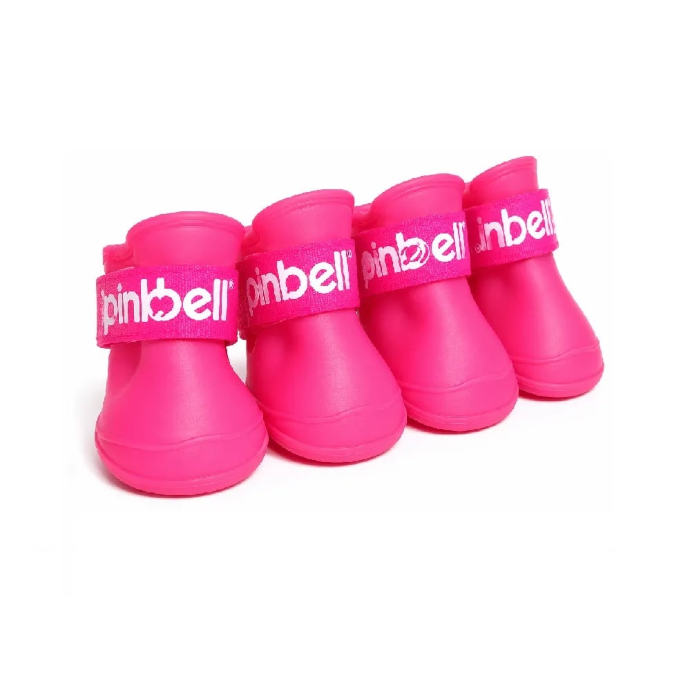ZAPATOS DE SILICONA ANTIDESLIZANTES PARA PERROS COLOR ROSADO TALLA M MARCA NUNBELL - 1