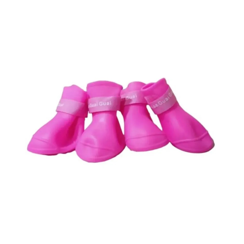 ZAPATOS DE SILICONA ANTIDESLIZANTES PARA PERROS COLOR ROSADO TALLA L - 1