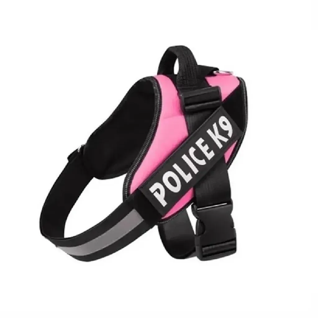 PECHERA TÁCTICA PARA PERROS POLICE K9 COLOR ROSADO TALLA XL - 1