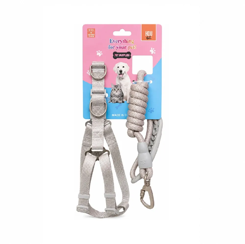 ARNÉS STEP IN CON TIRO DE CORREA PARA PERROS COLOR BEIGE - 1
