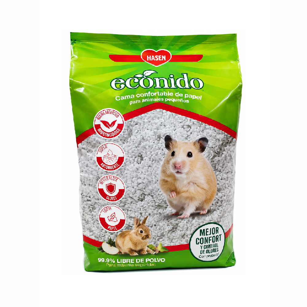 SUSTRATO DE PAPEL ECONIDO PARA HÁMSTERS Y OTROS ROEDORES X 400 GRAMOS - 1