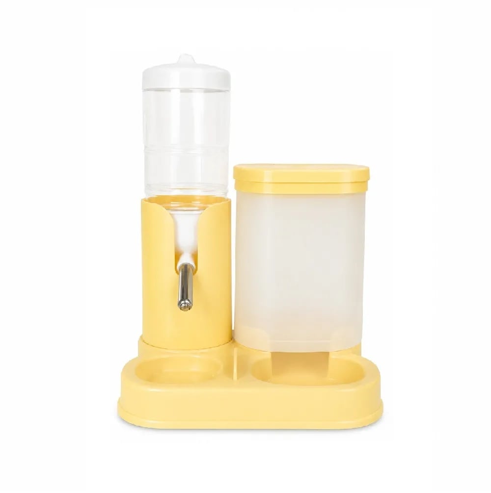 COMEDERO Y BEBEDERO PARA HÁMSTER Y PEQUEÑOS ROEDORES COLOR AMARILLO - 1