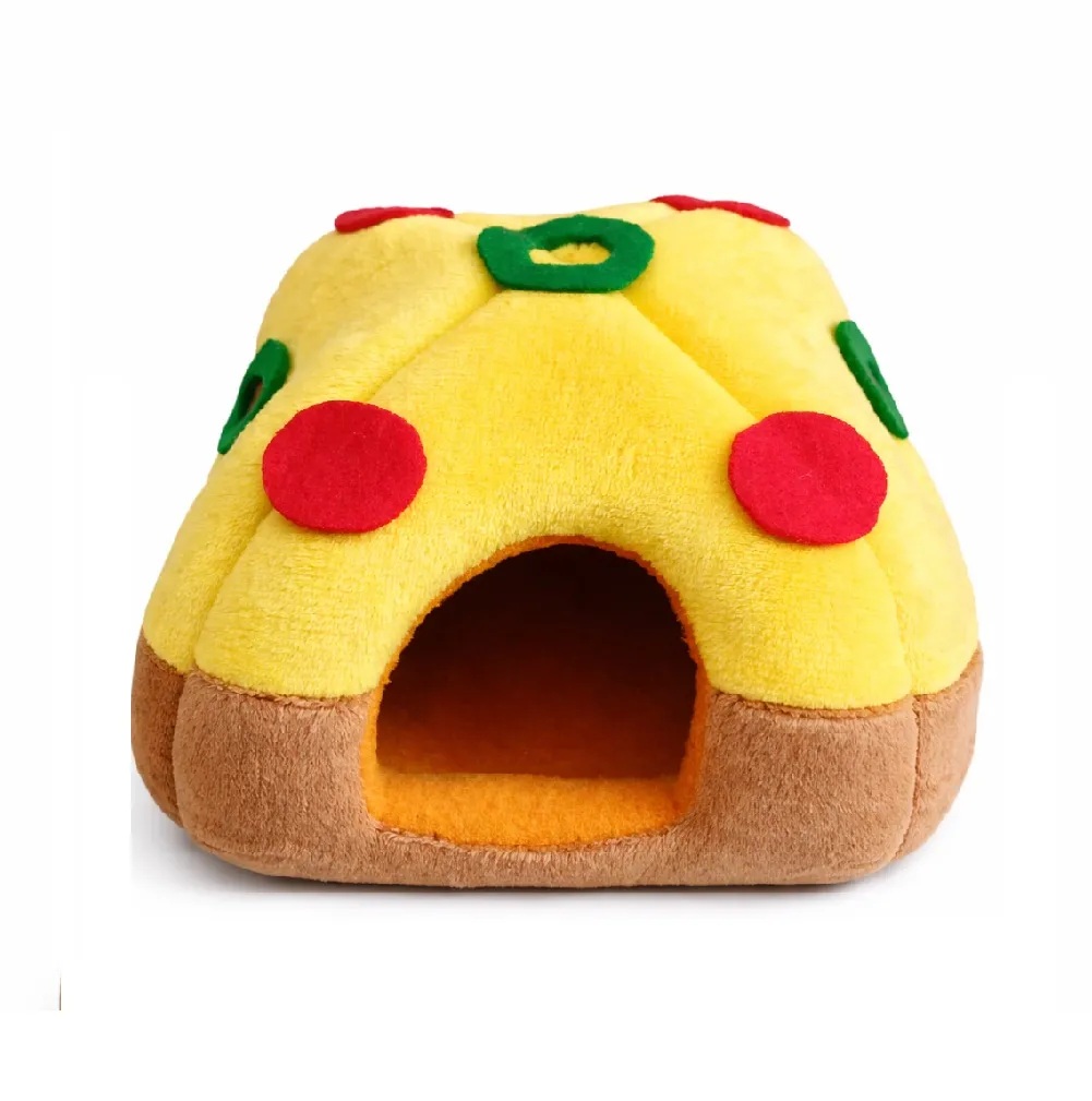 CAMA TIPO CUEVA CHICA TEMÁTICA PARA HÁMSTER DISEÑO PIZZA - 1