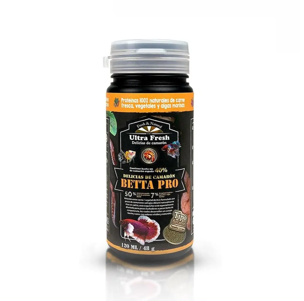 ALIMENTO SUPER PREMIUM ULTRA FRESH BETTA PRO PARA PECES BETTA – 48 G - 1