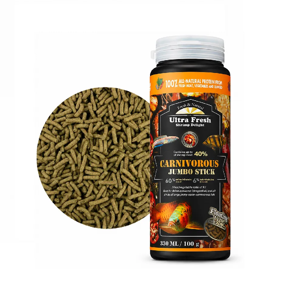 ALIMENTO SUPER PREMIUM ULTRA FRESH JUMBO STICK PARA PECES CARNÍVOROS – 100 G - 1