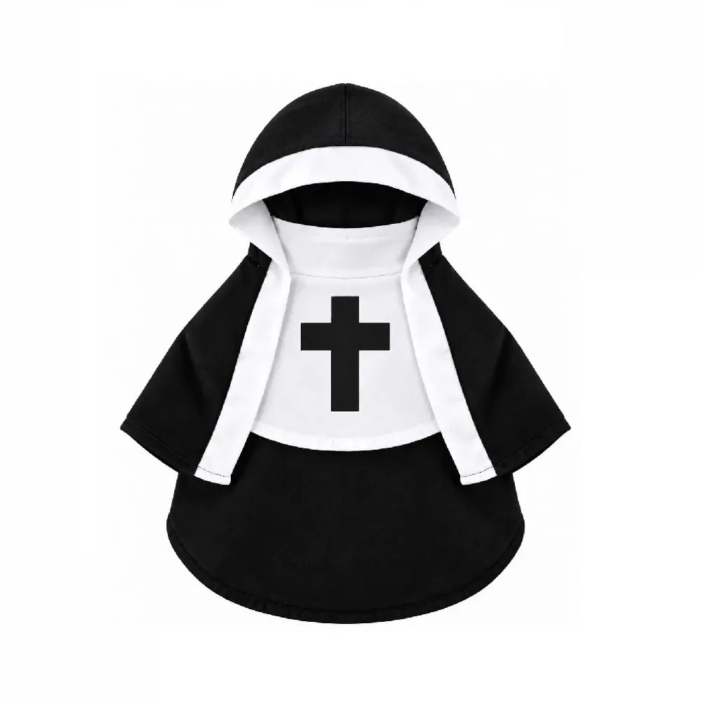 DISFRAZ HALLOWEEN PARA MASCOTAS PERROS Y GATOS LA MONJA TALLA 4 - 1