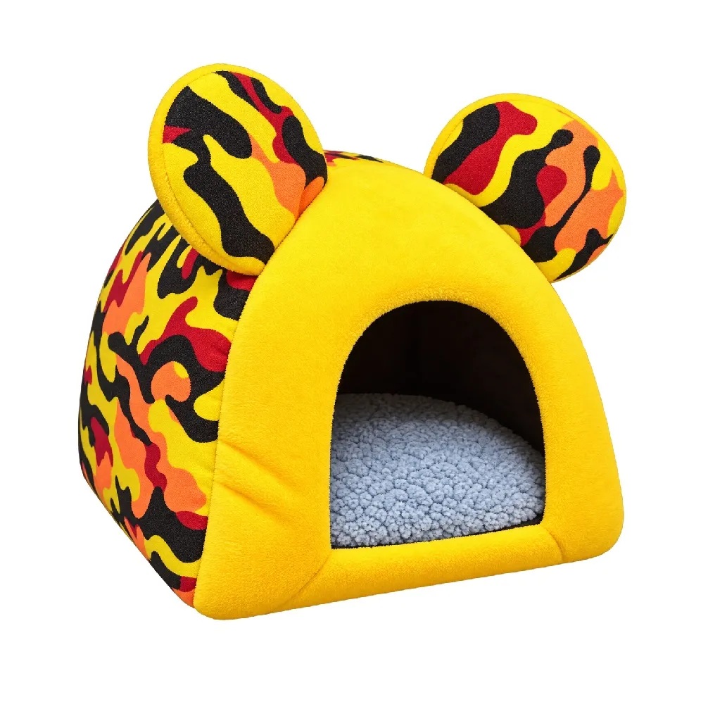 CASA TIPO CUEVA ABRIGADORA PARA HÁMSTER Y OTROS ROEDORES COLOR AMARILLO GRANDE - 1