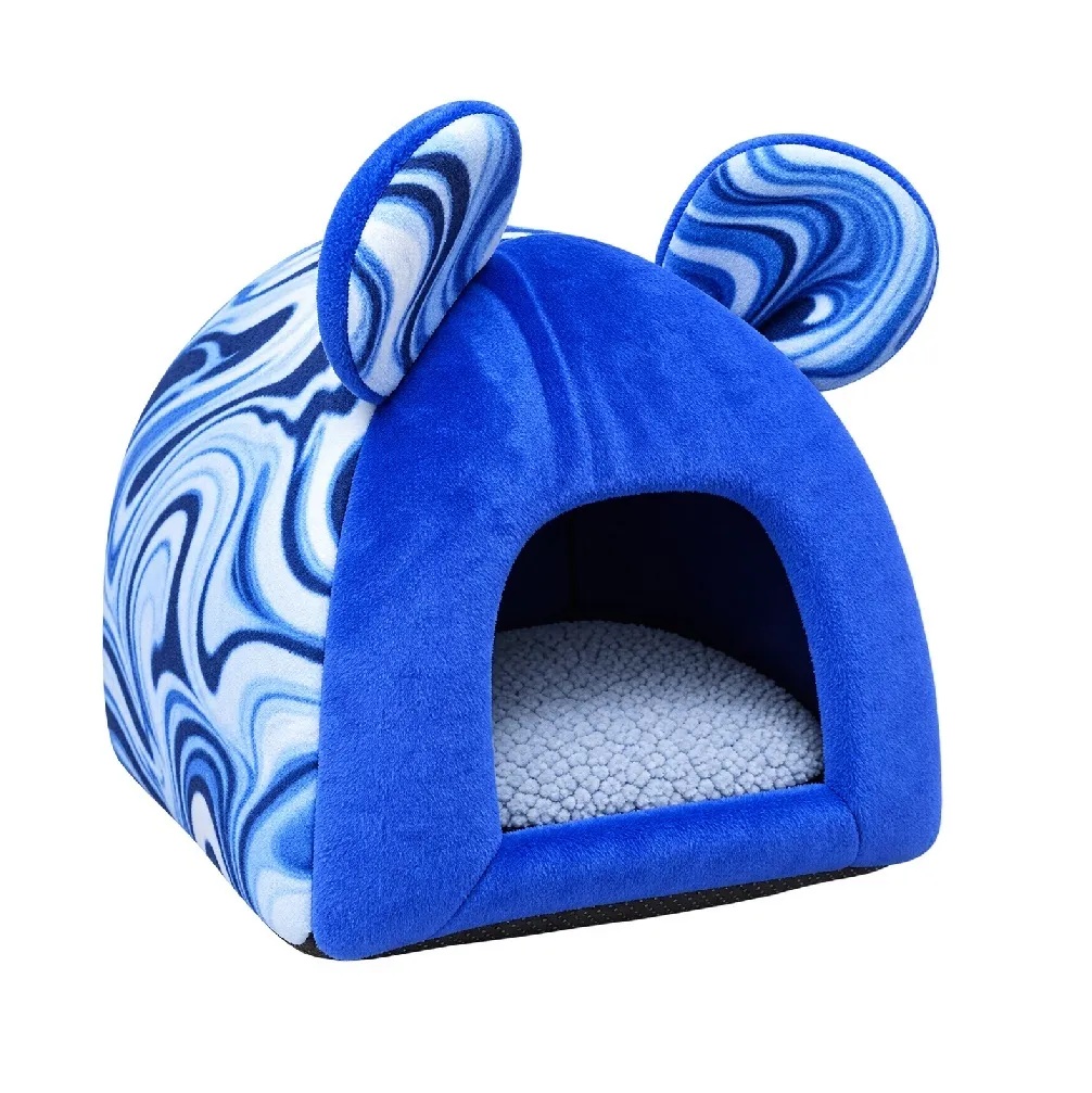 CASA TIPO CUEVA ABRIGADORA PARA HÁMSTER Y OTROS ROEDORES COLOR AZUL GRANDE - 1