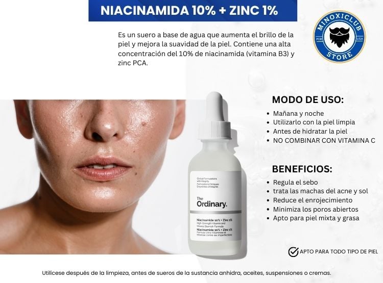 SÉRUM THE ORDINARY NIACINAMIDA 10% + ZINC 1% - 3