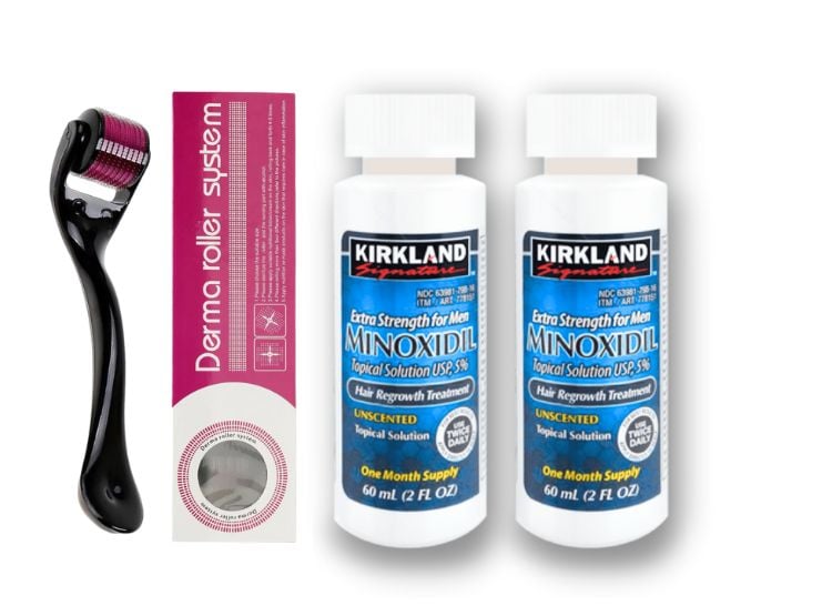 TRATAMIENTO CAPILAR KIRKLAND MINOXIDIL 2 UNIDADES + DERMAROLLER - 1