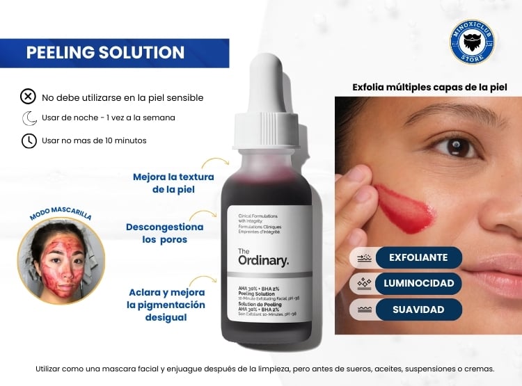PACK NIACINAMIDA 10% + ACIDO HIALURONICO  2% + PEELING SOLUTION - 4