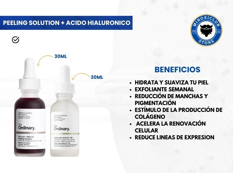 PACK PEELING SOLUTION + ACIDO HIALURONICO THE ORDINARY - 2