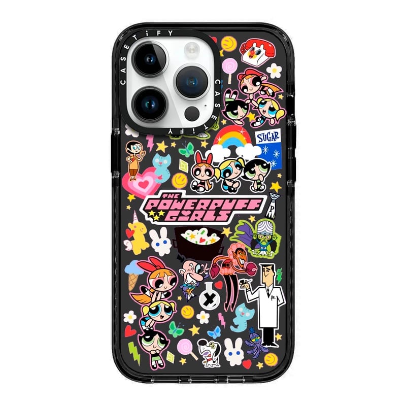 CASE IPHONE 14 SUPER PODEROSAS STICKERMANIA NEGRO TRANSPARENTE - 1