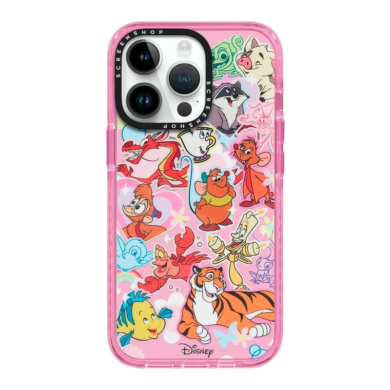CASE IPHONE 11 DISNEY PRINCESS MASCOTAS ROSA TRANSPARENTE - 1