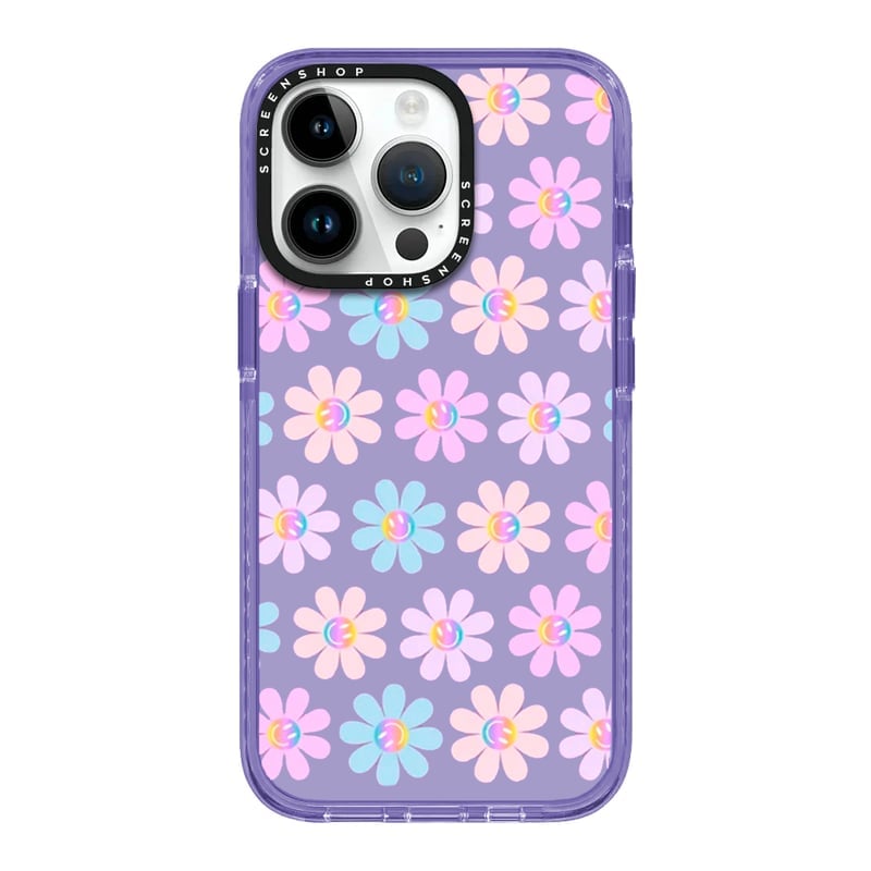 CASE IPHONE 12 SMILE AND FLOWERS - 1