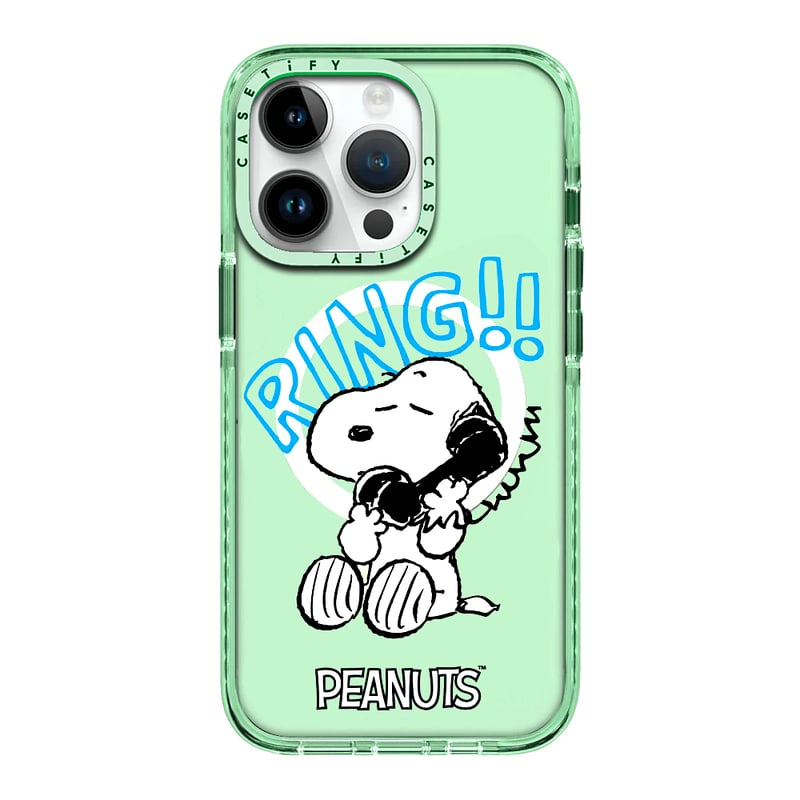 CASE MAGSAFE IPHONE 14 SNOOPY VERDE TRANSPARENTE - 1