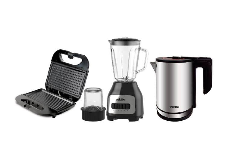 TRICOMBO LICUADORA BL-600+SANDWICHERA PANINI GRILL +HERVIDOR INOX 18 PLUS - 1