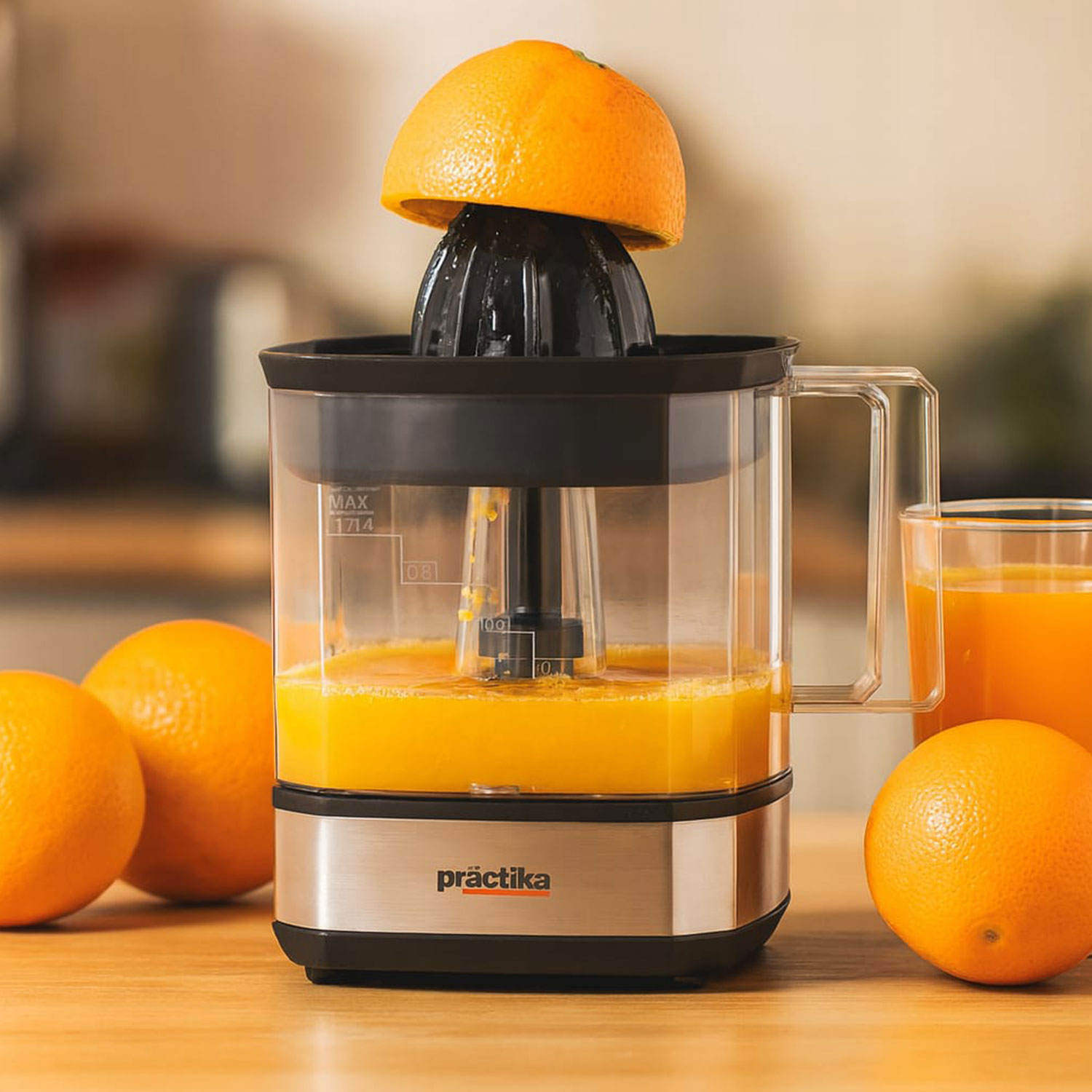 COMBO PRACTIKA LICUADORA BL-600 + OLLA ARROCERA POM-1K BLACK + MINI GRILL PANINI GRILL + EXPRIMIDOR CITRUS FORCE - 4